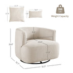 LUE BONA Swivel Accent Armchair Fabric Blend, Modern Upholstered Barrel Chair Living Room Sofa Chair
