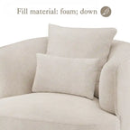 LUE BONA Swivel Accent Armchair Fabric Blend, Modern Upholstered Barrel Chair Living Room Sofa Chair