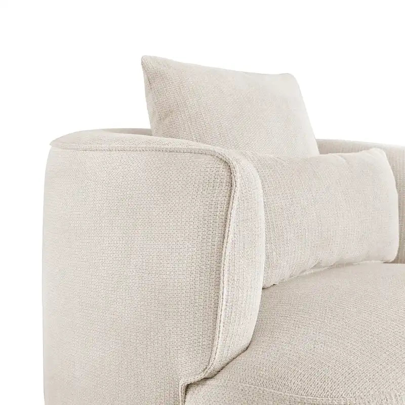 LUE BONA Swivel Accent Armchair Fabric Blend, Modern Upholstered Barrel Chair Living Room Sofa Chair