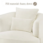 LUE BONA Swivel Accent Armchair Fabric Blend, Modern Upholstered Barrel Chair Living Room Sofa Chair