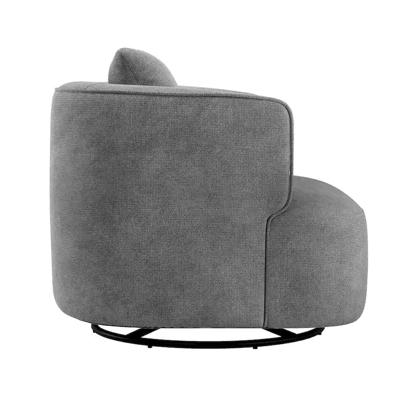 LUE BONA Swivel Accent Armchair Fabric Blend, Modern Upholstered Barrel Chair Living Room Sofa Chair