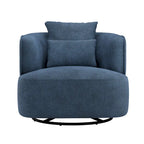 LUE BONA Swivel Accent Armchair Fabric Blend, Modern Upholstered Barrel Chair Living Room Sofa Chair