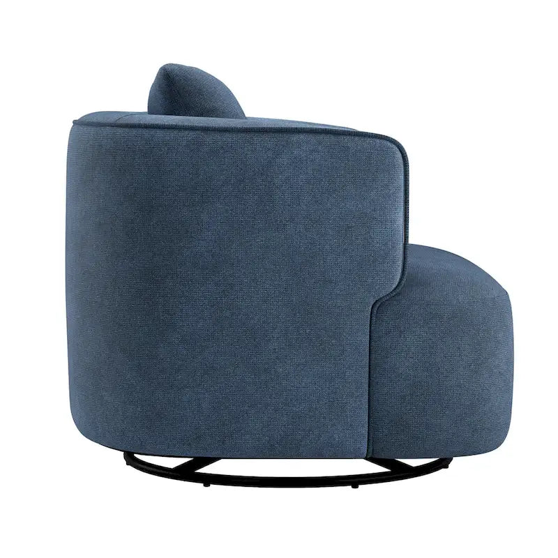 LUE BONA Swivel Accent Armchair Fabric Blend, Modern Upholstered Barrel Chair Living Room Sofa Chair
