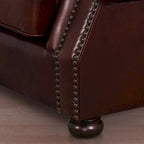 Brandon Distressed Whiskey Italian Leather Sofa and Chair Set