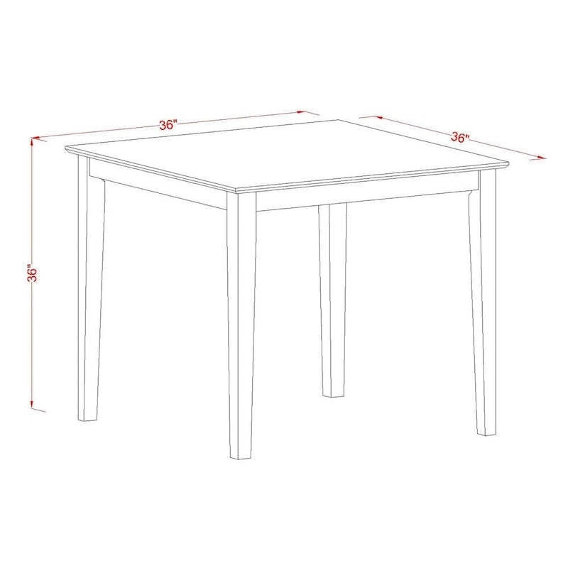 East West Furniture Ensemble 5 pièces hauteur comptoir - une table carrée et 4 chaises, Acajou (Option de type de siège)