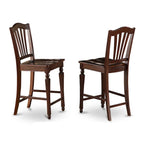 East West Furniture Ensemble 5 pièces hauteur comptoir - une table carrée et 4 chaises, Acajou (Option de type de siège)