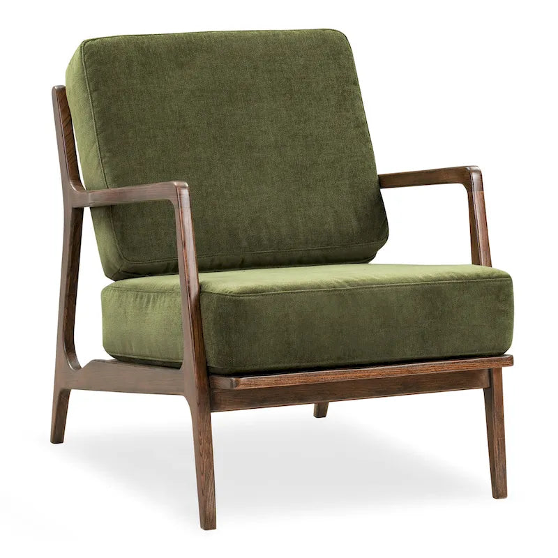 Fauteuil Verity 25 en tissu Poly & Bark - Piètement en bois massif