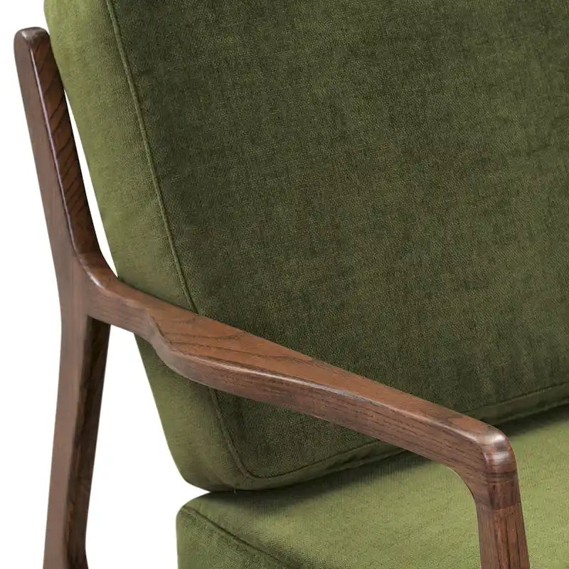 Fauteuil Verity 25 en tissu Poly & Bark - Piètement en bois massif