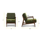 Fauteuil Verity 25 en tissu Poly & Bark - Piètement en bois massif