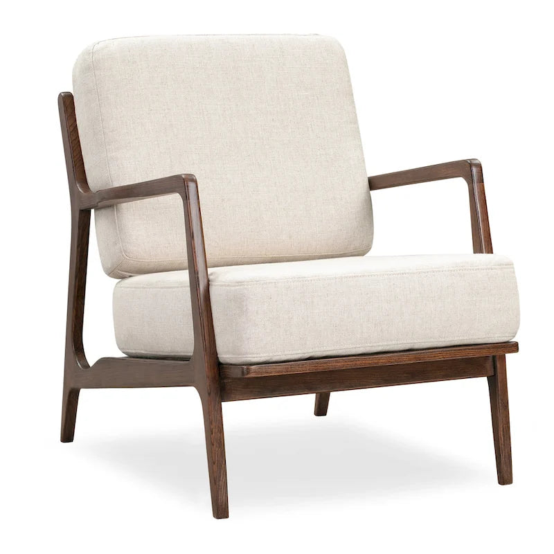 Fauteuil Verity 25 en tissu Poly & Bark - Piètement en bois massif