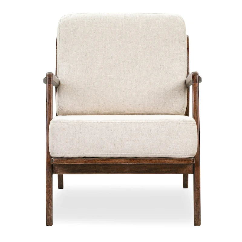 Fauteuil Verity 25 en tissu Poly & Bark - Piètement en bois massif