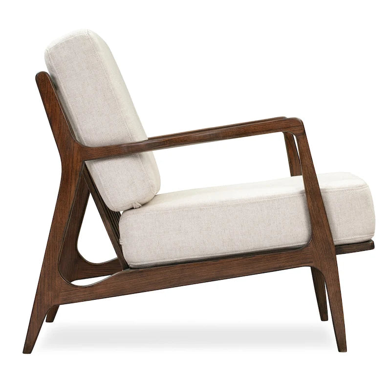 Fauteuil Verity 25 en tissu Poly & Bark - Piètement en bois massif