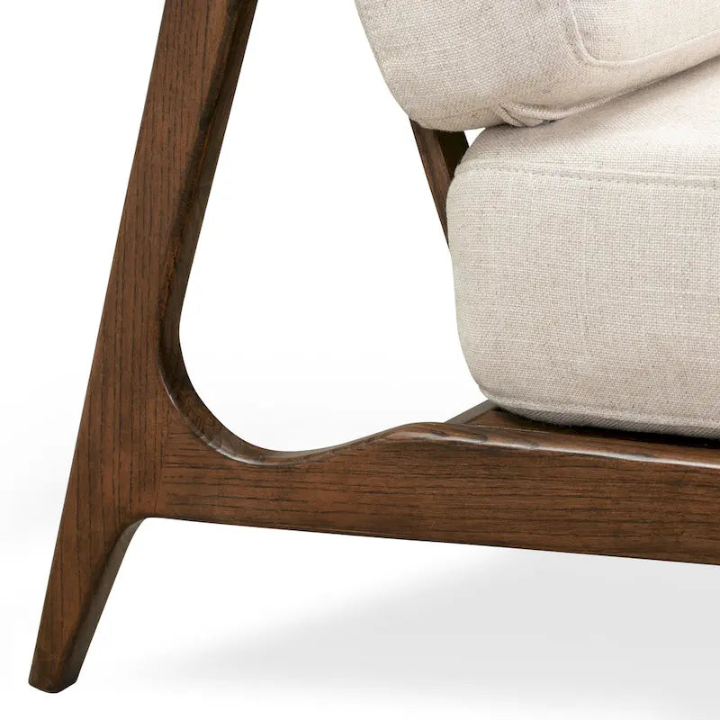 Fauteuil Verity 25 en tissu Poly & Bark - Piètement en bois massif