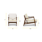 Fauteuil Verity 25 en tissu Poly & Bark - Piètement en bois massif