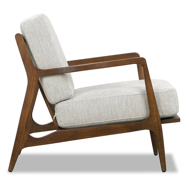 Fauteuil Verity 25 en tissu Poly & Bark - Piètement en bois massif