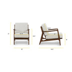 Fauteuil Verity 25 en tissu Poly & Bark - Piètement en bois massif