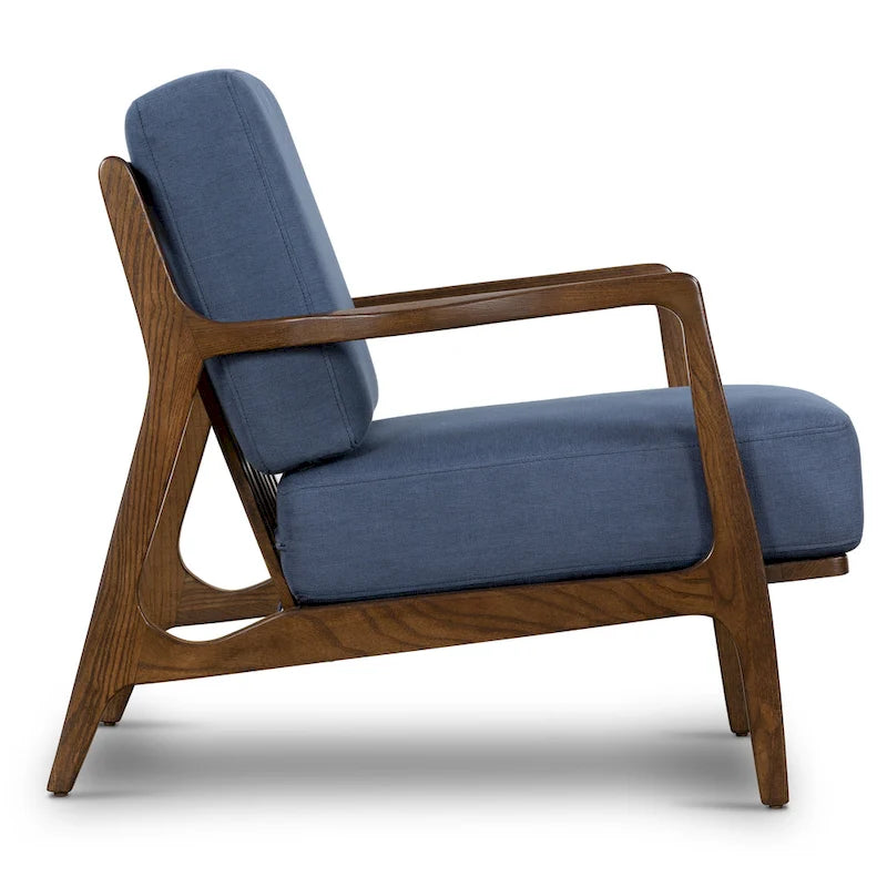 Fauteuil Verity 25 en tissu Poly & Bark - Piètement en bois massif