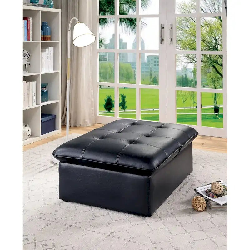Kathleen Contemporary Faux Leather Tufted Adjustable Accent Chair by Porch & Den