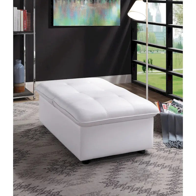 Kathleen Contemporary Faux Leather Tufted Adjustable Accent Chair by Porch & Den