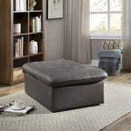 Kathleen Contemporary Faux Leather Tufted Adjustable Accent Chair by Porch & Den