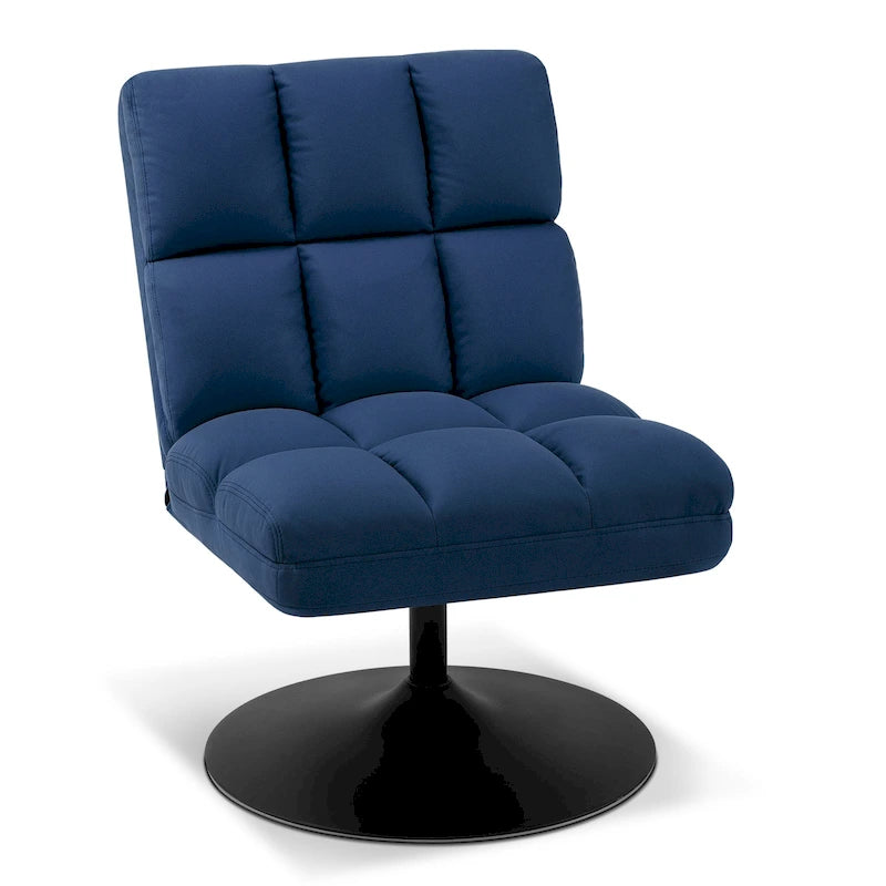 MCombo Swivel Accent Chairs, Modern Leisure Chairs for Living Room, Upholstered Armless Chair, Leathaire Fabric 4380