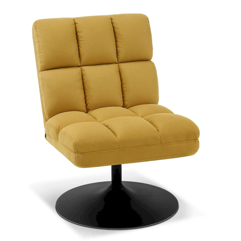 MCombo Swivel Accent Chairs, Modern Leisure Chairs for Living Room, Upholstered Armless Chair, Leathaire Fabric 4380