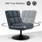 MCombo Swivel Accent Chairs, Modern Leisure Chairs for Living Room, Upholstered Armless Chair, Leathaire Fabric 4380