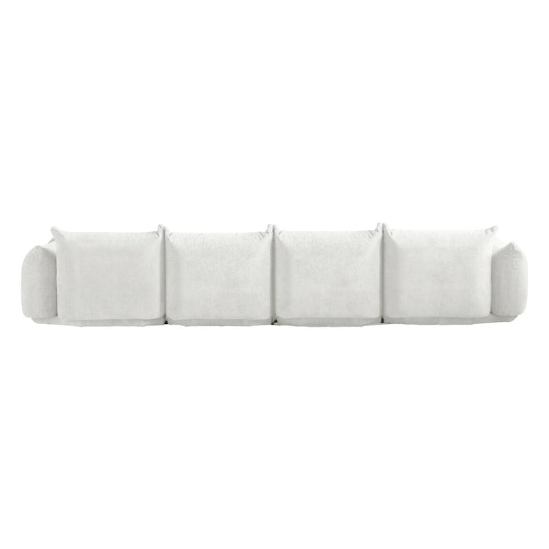 Canapé d'angle en U 130, Sectionnel modulaire minimaliste en chenille 6 places avec ottoman de méridienne réversible