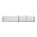 Canapé d'angle en U 130, Sectionnel modulaire minimaliste en chenille 6 places avec ottoman de méridienne réversible