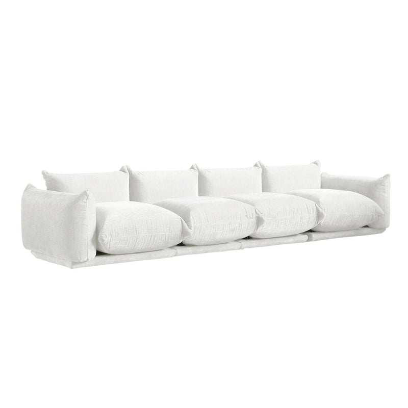 Canapé d'angle en U 130, Sectionnel modulaire minimaliste en chenille 6 places avec ottoman de méridienne réversible