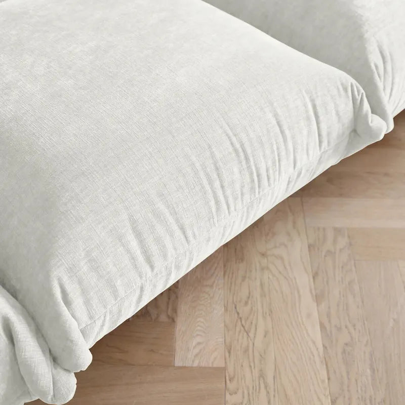 Canapé d'angle en U 130, Sectionnel modulaire minimaliste en chenille 6 places avec ottoman de méridienne réversible