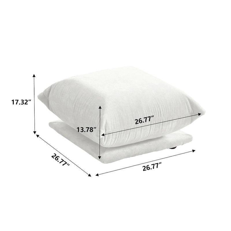 Canapé d'angle en U 130, Sectionnel modulaire minimaliste en chenille 6 places avec ottoman de méridienne réversible