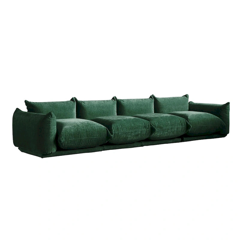 Canapé d'angle en U 130, Sectionnel modulaire minimaliste en chenille 6 places avec ottoman de méridienne réversible