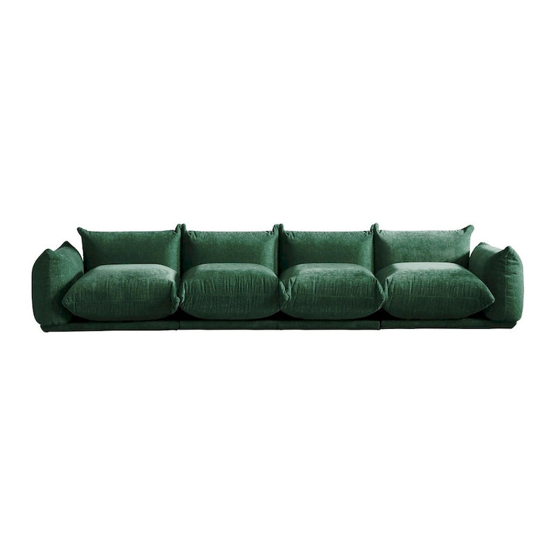 Canapé d'angle en U 130, Sectionnel modulaire minimaliste en chenille 6 places avec ottoman de méridienne réversible