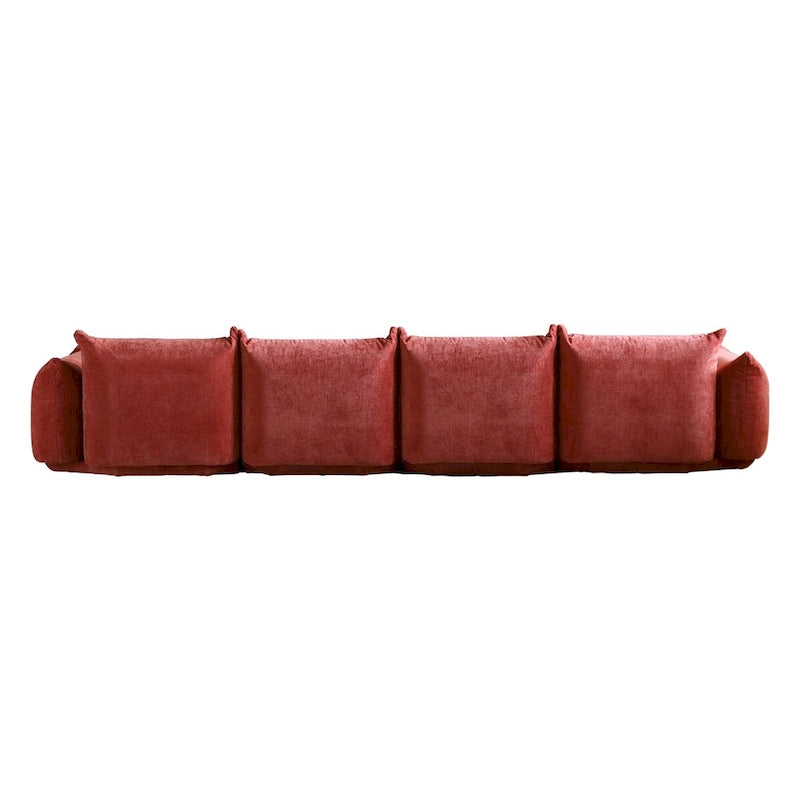Canapé d'angle en U 130, Sectionnel modulaire minimaliste en chenille 6 places avec ottoman de méridienne réversible