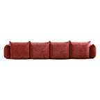 Canapé d'angle en U 130, Sectionnel modulaire minimaliste en chenille 6 places avec ottoman de méridienne réversible