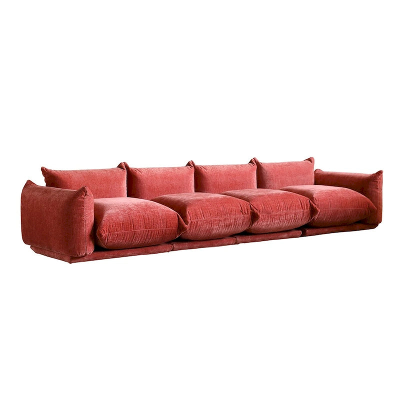 Canapé d'angle en U 130, Sectionnel modulaire minimaliste en chenille 6 places avec ottoman de méridienne réversible