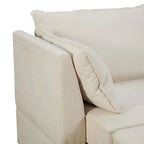 Canapé d'angle modulable moderne en U, convertible avec méridienne réversible pour salon, siège de rangement, 6 pièces