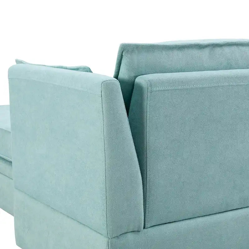 Canapé d'angle modulable moderne en U, convertible avec méridienne réversible pour salon, siège de rangement, 6 pièces