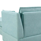 Canapé d'angle modulable moderne en U, convertible avec méridienne réversible pour salon, siège de rangement, 6 pièces