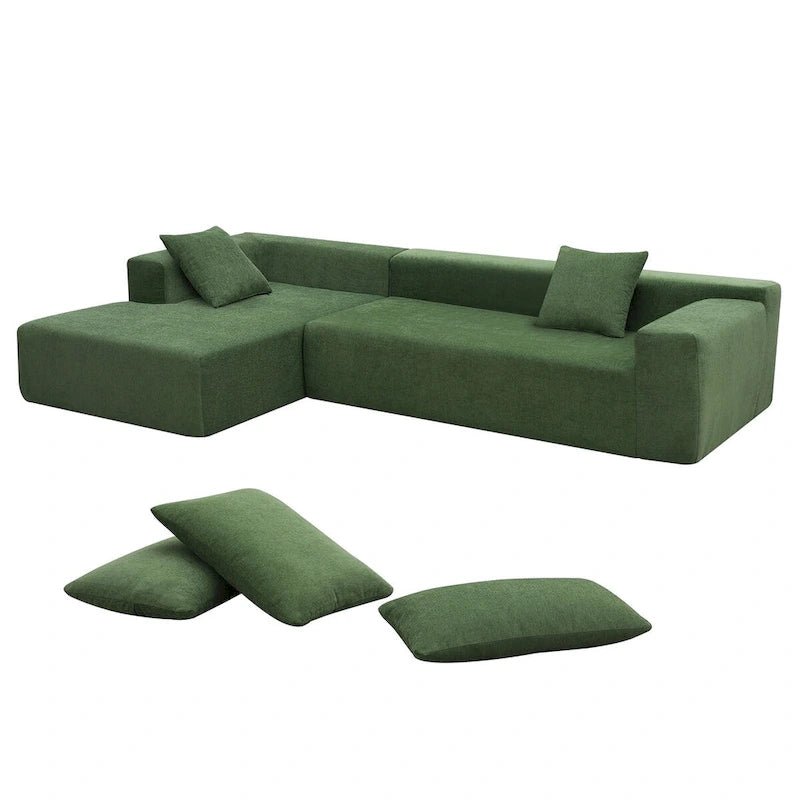 109*68 L-Shape Modular Sectional Living Room Sofa Set Couch Upholstered Sleeper Sofa Free Combination