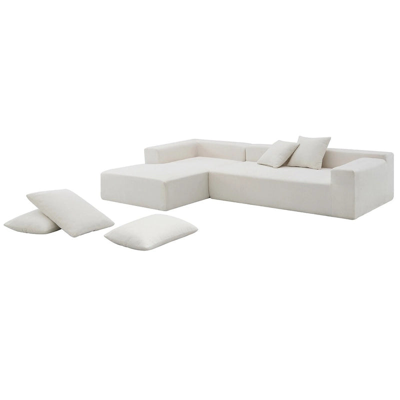 109*68 L-Shape Modular Sectional Living Room Sofa Set Couch Upholstered Sleeper Sofa Free Combination