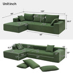 109*68 L-Shape Modular Sectional Living Room Sofa Set Couch Upholstered Sleeper Sofa Free Combination