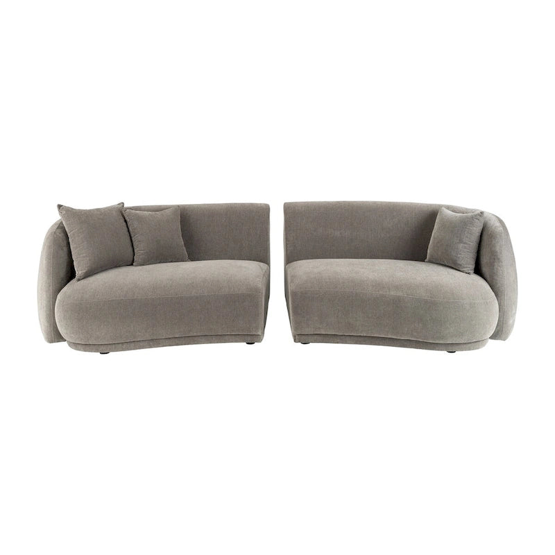 Sagebrook Home Neutral Modern 4 Seat Rectangle Curved Sofa - 117 x 49 x 31
