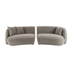 Sagebrook Home Neutral Modern 4 Seat Rectangle Curved Sofa - 117 x 49 x 31