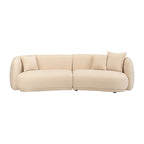 Sagebrook Home Neutral Modern 4 Seat Rectangle Curved Sofa - 117 x 49 x 31