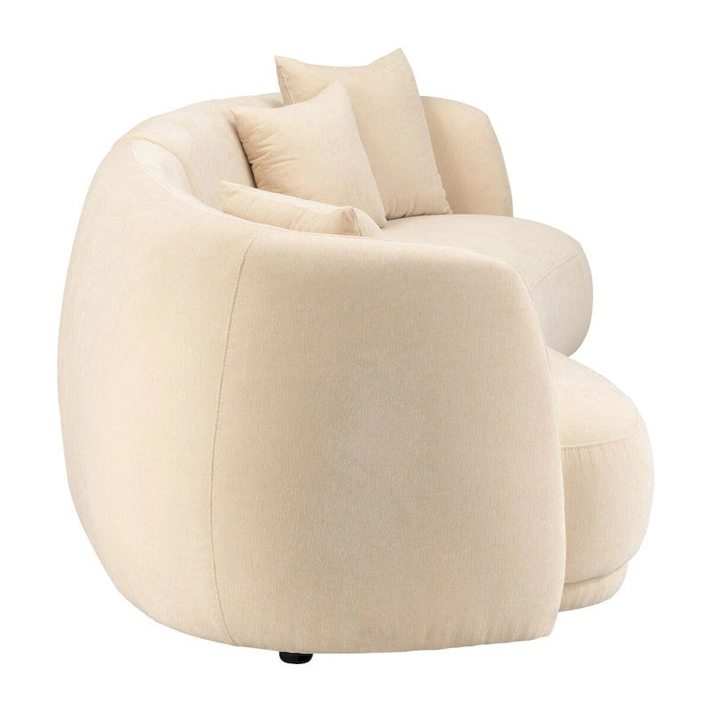 Sagebrook Home Neutral Modern 4 Seat Rectangle Curved Sofa - 117 x 49 x 31