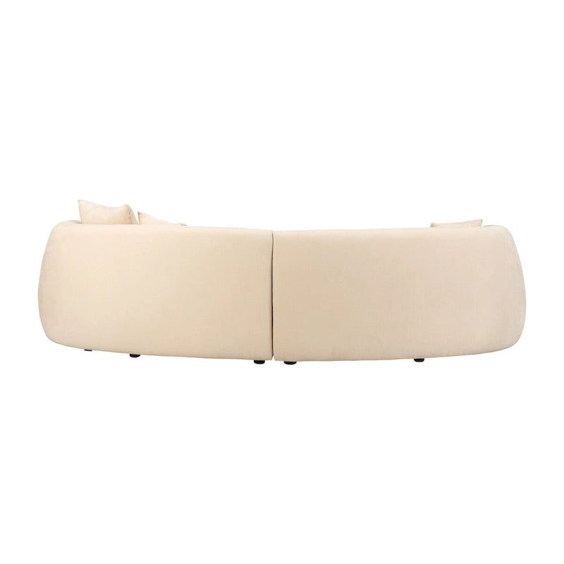 Sagebrook Home Neutral Modern 4 Seat Rectangle Curved Sofa - 117 x 49 x 31
