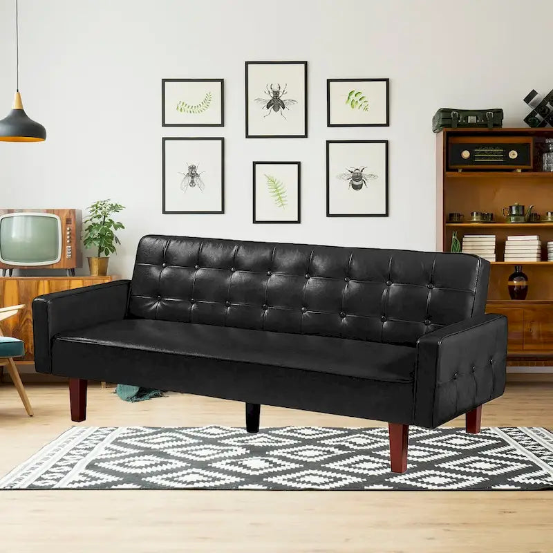 Canapé-lit, Canapé-lit Futon, Canapé-lit Futon en similicuir, Canapé-lit 2 places pour salon, Chambre d'amis