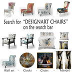 Designart Pastel Abstract With Blue Black & Gold Spots III Upholstered Fractals Accent Chair and Modern Arm Chair